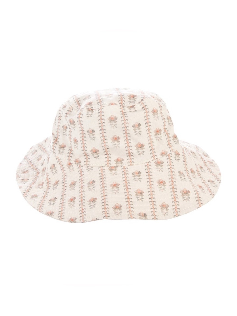 Loeffler Randall Floral Bucket Hat - Cream with Pink Roses